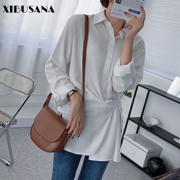 women loose chiffon shirt spring autumn fashion full sleeve casual shirts female streetwear vintage long blouse 210423, White
women loose chiffon shirt spring autumn fashion full sleeve casual shirts female streetwear vintage long blouse 210423, White