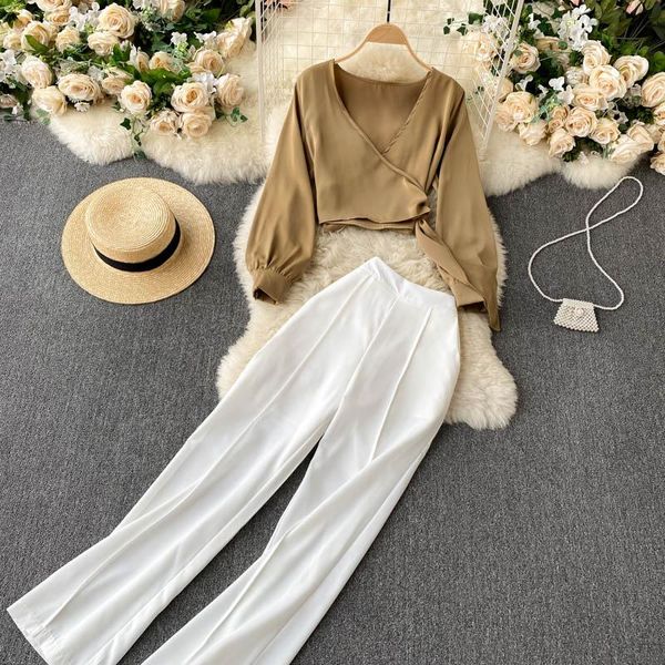 professional suits ladies shirts temperament commuter wild wide-leg pants fashionable two-piece suit 574 women's two piece, White
professional suits ladies shirts temperament commuter wild wide-leg pants fashionable two-piece suit 574 women's two piece, White