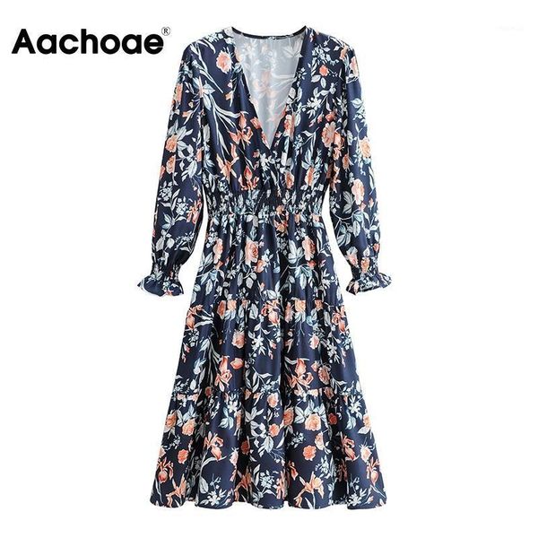 aachoae chic a line floral print dress women ruffles long sleeve elegant party v neck elastic waist casual midi dresses, Black;gray
aachoae chic a line floral print dress women ruffles long sleeve elegant party v neck elastic waist casual midi dresses, Black;gray