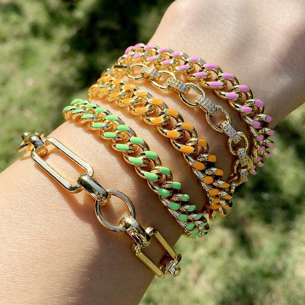 bangle accessories ins personality hip-hop dripping oil color cuban chain bracelet boho jewelry, Black
bangle accessories ins personality hip-hop dripping oil color cuban chain bracelet boho jewelry, Black