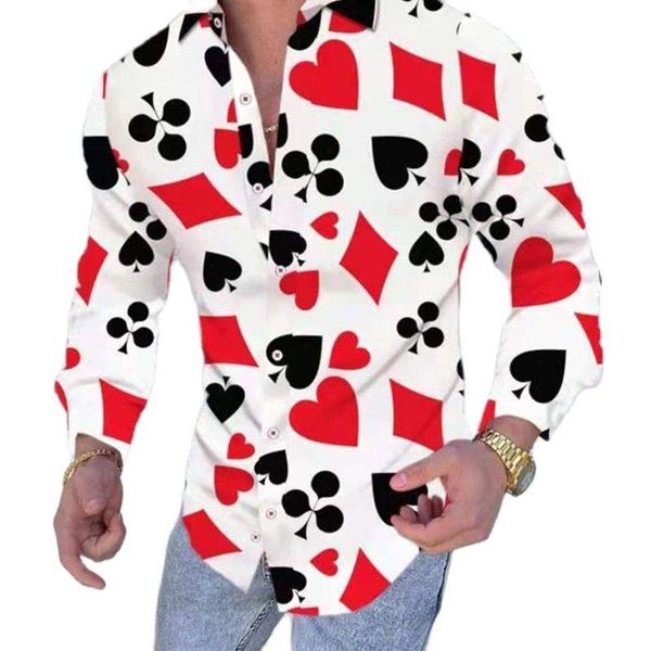 men's casual shirts shirt men slim fit print party club luxury playing card printed 2021 autumn long sleeve patchwork, White;black
men's casual shirts shirt men slim fit print party club luxury playing card printed 2021 autumn long sleeve patchwork, White;black