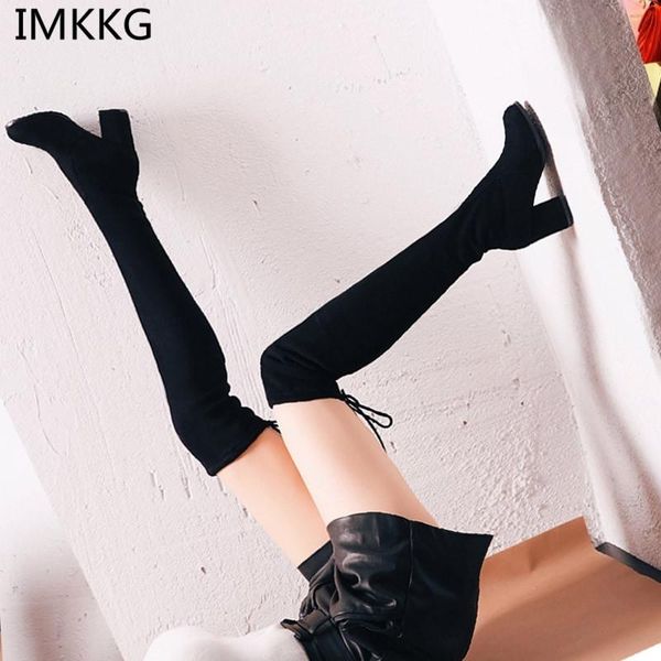 fashion women boots spring winter high heels quality suede long comfort square botines mujer v391, Black
fashion women boots spring winter high heels quality suede long comfort square botines mujer v391, Black
