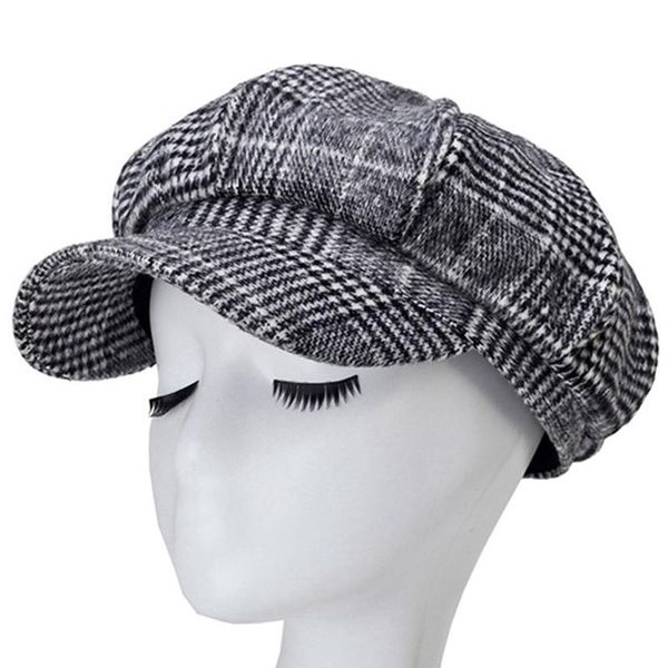 berets autumn winter wool women beret plaid vintage fashion octagonal casual boina 2021 brand women's caps, Blue;gray
berets autumn winter wool women beret plaid vintage fashion octagonal casual boina 2021 brand women's caps, Blue;gray