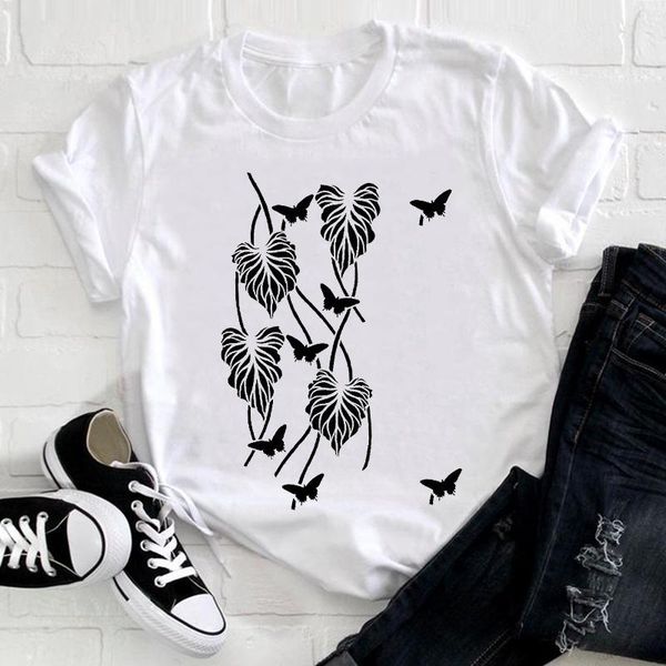 women's t-shirt 2021 flower butterfly love heart fashion aesthetic clothes summer casual cute style shirt t graphic female tee, White
women's t-shirt 2021 flower butterfly love heart fashion aesthetic clothes summer casual cute style shirt t graphic female tee, White