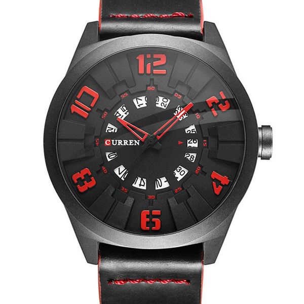 creative men watch black red leather band quartz wrist watches clock relogio masculino wristwatches, Slivery;brown
creative men watch black red leather band quartz wrist watches clock relogio masculino wristwatches, Slivery;brown