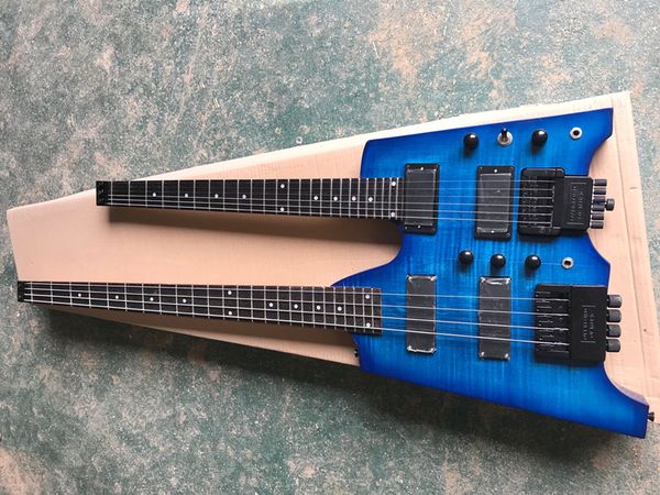 headless 6+4 strings double neck blue body electric guitar,rosewood fretboard,tremolo system,provide customized services
headless 6+4 strings double neck blue body electric guitar,rosewood fretboard,tremolo system,provide customized services