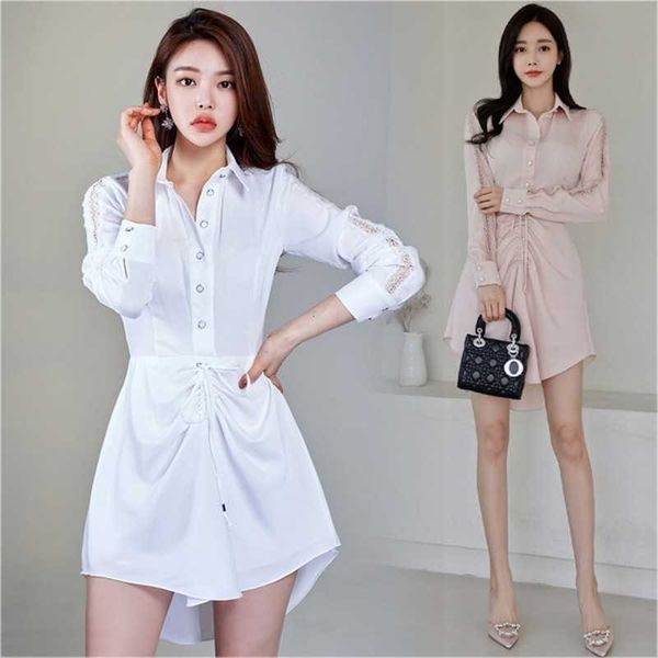 summer fashion casual temperament women turn down collar long-sleeved lace stitching irregular satin ruffle dress 210531, Black;gray
summer fashion casual temperament women turn down collar long-sleeved lace stitching irregular satin ruffle dress 210531, Black;gray