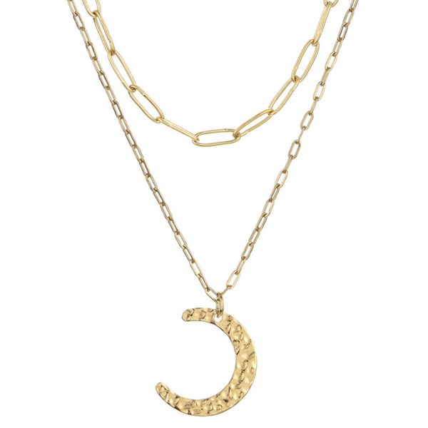 double paper clip fashion necklace round pearl letter geometric pendant necklace 316l stainls steel, Silver
double paper clip fashion necklace round pearl letter geometric pendant necklace 316l stainls steel, Silver