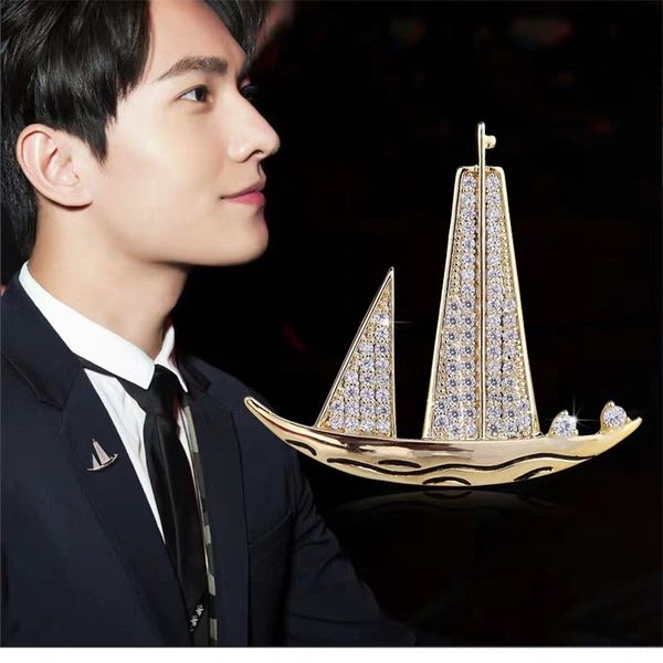 pysl sailboat men's and women's suits brooches sailboat pinkorean crystal brooch trend shirt personality collar pins, Gray
pysl sailboat men's and women's suits brooches sailboat pinkorean crystal brooch trend shirt personality collar pins, Gray