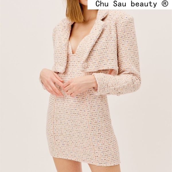 fashion casual chic tweed short jacket women spring suit collar long sleeve blazers office lady outwear saco 210508, White;black
fashion casual chic tweed short jacket women spring suit collar long sleeve blazers office lady outwear saco 210508, White;black