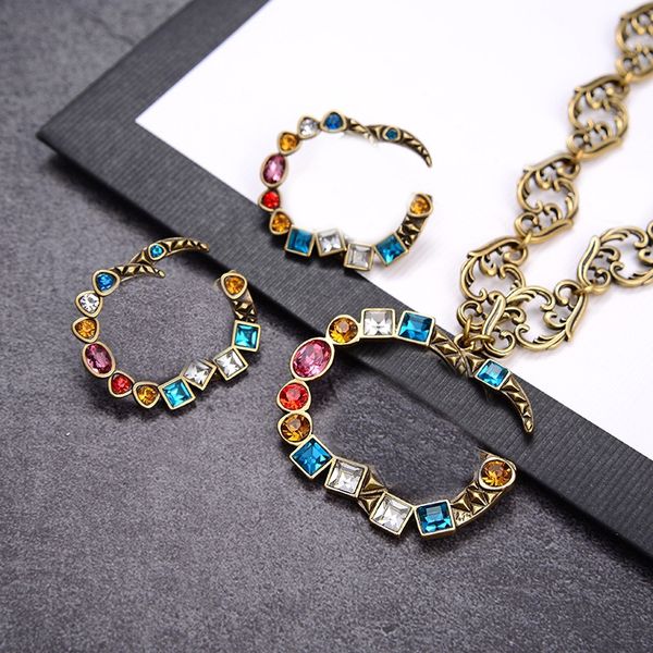 vintage colorful diamond necklaces earrings double letters designer charm earring studs luxury chain necklace women jewelry sets wholesale, Black
vintage colorful diamond necklaces earrings double letters designer charm earring studs luxury chain necklace women jewelry sets wholesale, Black