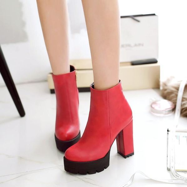 boots big size women shoes ankle for ladies ultra high heel round head waterproof table, Black
boots big size women shoes ankle for ladies ultra high heel round head waterproof table, Black