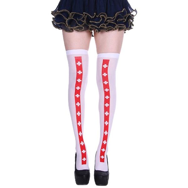 socks & hosiery women halloween thigh high stockings white red cross bow cosplay ., Black;white
socks & hosiery women halloween thigh high stockings white red cross bow cosplay ., Black;white