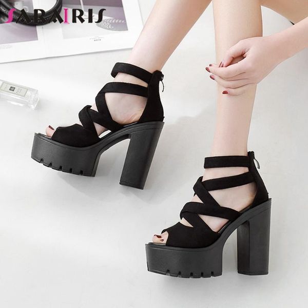 sandals sarairis elegant ladies square high heel mature trendy solid zipper peep toe platform women shoes, Black
sandals sarairis elegant ladies square high heel mature trendy solid zipper peep toe platform women shoes, Black