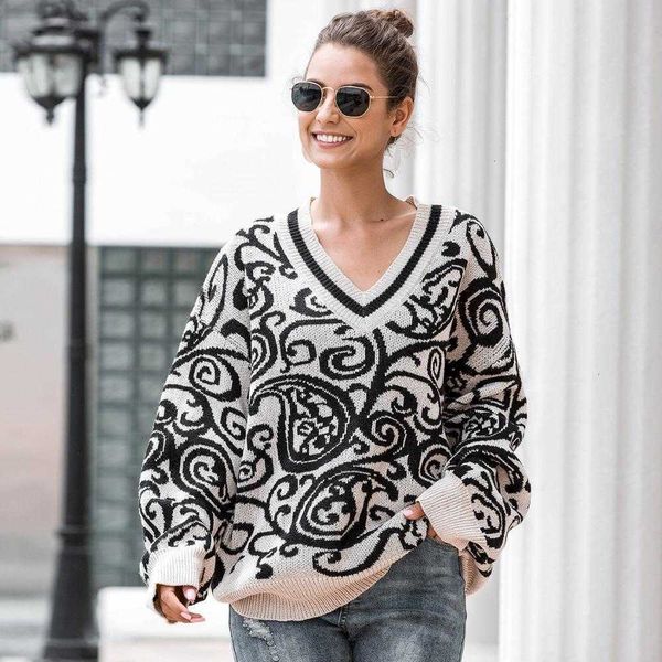 women's sweaters sweaters office lady print deep v-neck long sleeve elegant casual knitted pullovers winter fashion women sw ajo0, White;black
women's sweaters sweaters office lady print deep v-neck long sleeve elegant casual knitted pullovers winter fashion women sw ajo0, White;black