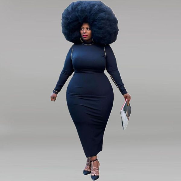 plus size dresses xl-5xl wholesale drop dress women clothing solid color long sleeve o neck slim female outfit casual, Black
plus size dresses xl-5xl wholesale drop dress women clothing solid color long sleeve o neck slim female outfit casual, Black