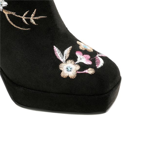 asumer come women's square toe embroidered heels high elegant boots party ladies'shoes, Black
asumer come women's square toe embroidered heels high elegant boots party ladies'shoes, Black