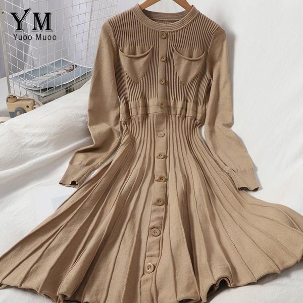 casual dresses yuoomuoo elegant long sleeve pockets design sweater dress women buttons knit autumn winter lady slim a-line office, Black;gray
casual dresses yuoomuoo elegant long sleeve pockets design sweater dress women buttons knit autumn winter lady slim a-line office, Black;gray