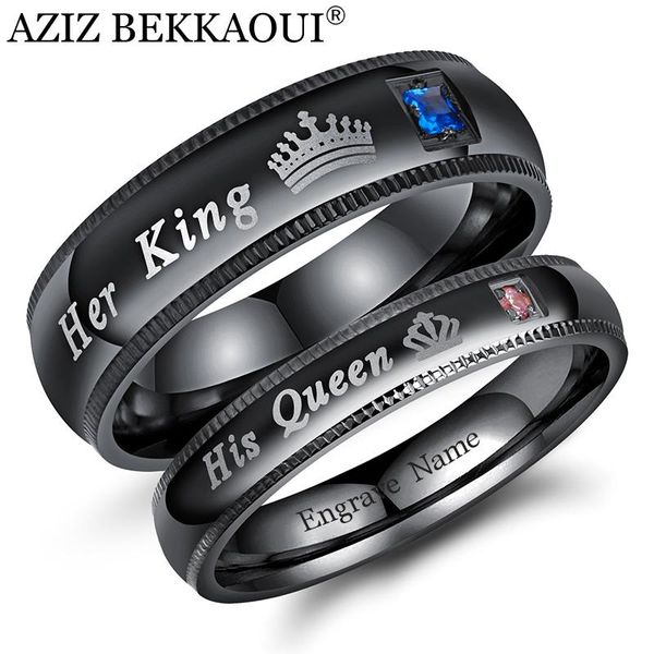 wedding rings aziz bekkaoui diy couple black her king and his queen stainless steel for women men jewelry drop, Slivery;golden
wedding rings aziz bekkaoui diy couple black her king and his queen stainless steel for women men jewelry drop, Slivery;golden