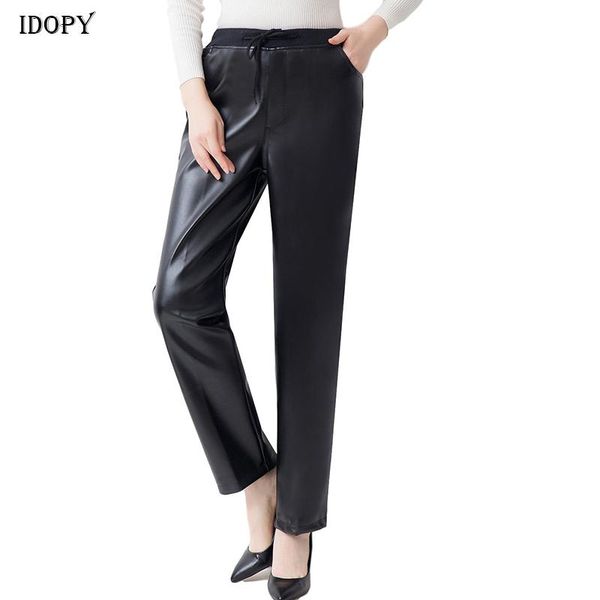 women's pants & capris idopy fashion womens faux leather autumn winter thick warm high waist drawstring pu soft trousers for female, Black;white
women's pants & capris idopy fashion womens faux leather autumn winter thick warm high waist drawstring pu soft trousers for female, Black;white