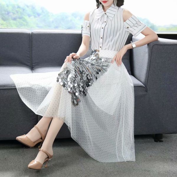 clear stocks skirt two pieces suit round neck long sleeve black loose women fashion tide spring summer 210421, White
clear stocks skirt two pieces suit round neck long sleeve black loose women fashion tide spring summer 210421, White