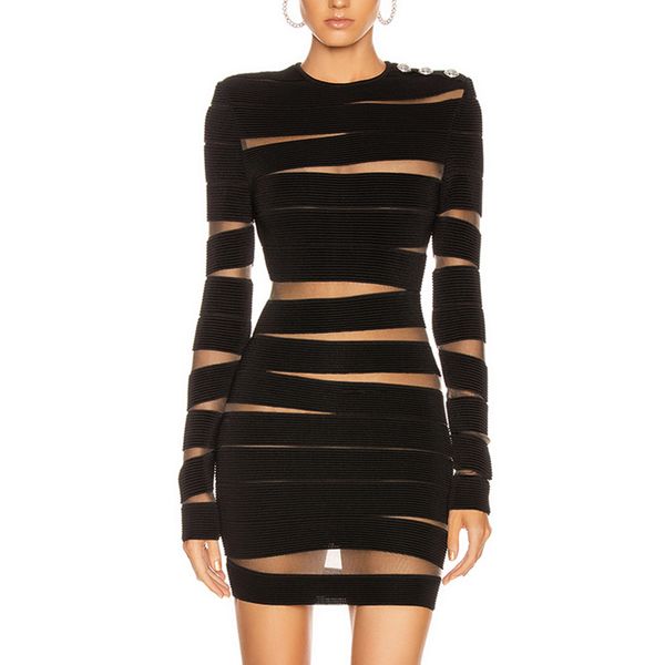 dresses stylish solid black fashion mesh woman 2021 winter long sleeve o-neck nightclub mini bandage, Black;gray
dresses stylish solid black fashion mesh woman 2021 winter long sleeve o-neck nightclub mini bandage, Black;gray
