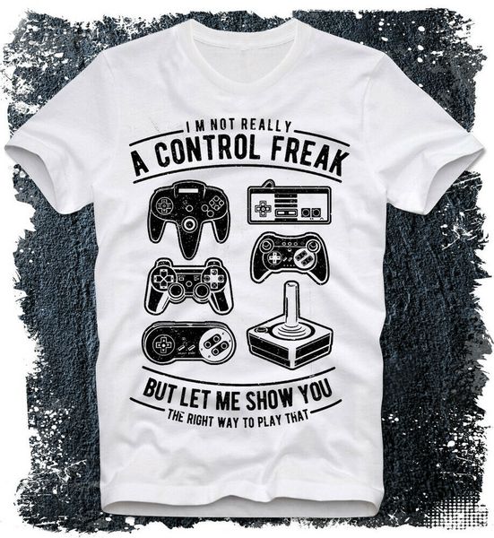 T-Shirt Control Freak Retro Gamer Vintage Video Game Commodore Amiga C64 Atari, White;black
T-Shirt Control Freak Retro Gamer Vintage Video Game Commodore Amiga C64 Atari, White;black