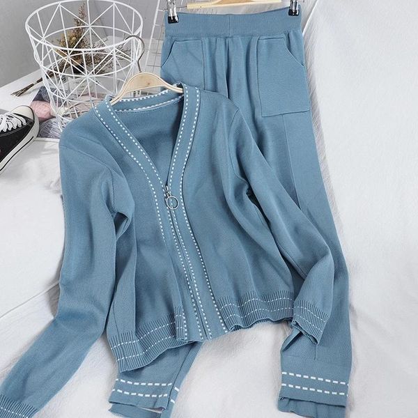 summer fashion casual patchwork high waist solid v neck knit slim long pants two piece suit women's spring outerwear, White
summer fashion casual patchwork high waist solid v neck knit slim long pants two piece suit women's spring outerwear, White