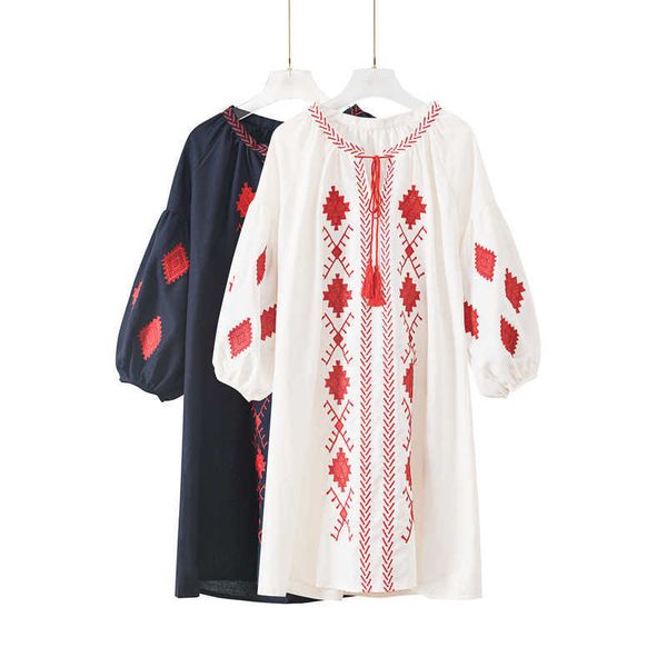 women vintage floral embroidery dress drawstring tie tassels long sleeve faldas festa casual brand loose retro dresses 210601, Black;gray
women vintage floral embroidery dress drawstring tie tassels long sleeve faldas festa casual brand loose retro dresses 210601, Black;gray