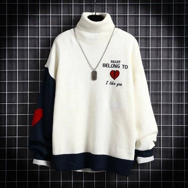 men's sweaters e-baihui patchwork sweater casual loose pullover jacquard turtleneck sweatshirt winter thick warm knitted hip hop knitwe, White;black
men's sweaters e-baihui patchwork sweater casual loose pullover jacquard turtleneck sweatshirt winter thick warm knitted hip hop knitwe, White;black