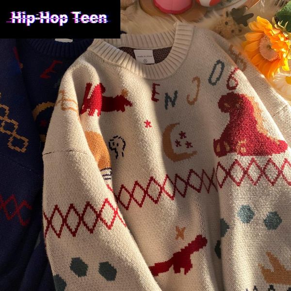 men's sweaters 2021 fall winte arrival vintage cartoon animal sweater mens round neck casual trend pullover clothing warm knitted, White;black
men's sweaters 2021 fall winte arrival vintage cartoon animal sweater mens round neck casual trend pullover clothing warm knitted, White;black