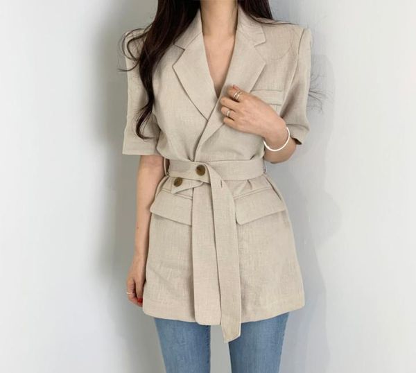 women's jackets elegant business short-sleeved jacket with belt 2021 fashion solid color slim coats for women, Black;brown
women's jackets elegant business short-sleeved jacket with belt 2021 fashion solid color slim coats for women, Black;brown