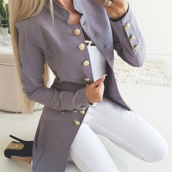 autumn winter suit blazer women casual single breasted pocket long jackets elegant sleeve outerwear 211122, White;black
autumn winter suit blazer women casual single breasted pocket long jackets elegant sleeve outerwear 211122, White;black