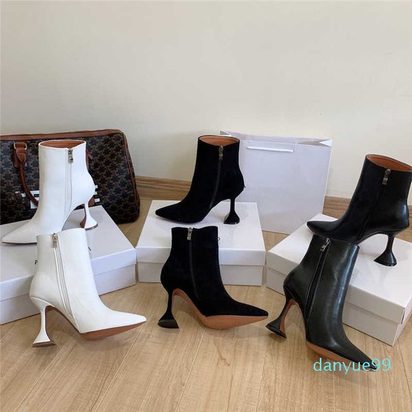 2021 european and american ladies high heels pointed toe short boots side zipper martin, Black
2021 european and american ladies high heels pointed toe short boots side zipper martin, Black