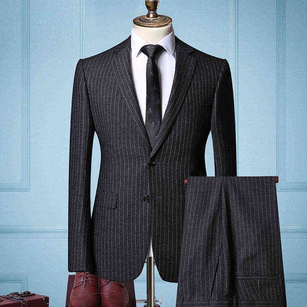 luxury suits blaze men's suit striped korean set banquet man two-piece busins, Black
luxury suits blaze men's suit striped korean set banquet man two-piece busins, Black