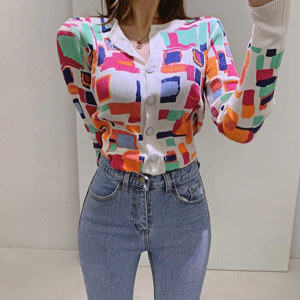 womengaga korea autumn slim knit fashion women painted sweater cardigan sweet girl female kawaii h5j 210603, White
womengaga korea autumn slim knit fashion women painted sweater cardigan sweet girl female kawaii h5j 210603, White