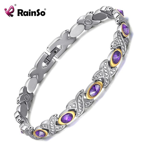 charm bracelets rainso purple gem bracelet magnetic health bio energy stainless steel bangles fashion jewelry for women lady, Golden;silver
charm bracelets rainso purple gem bracelet magnetic health bio energy stainless steel bangles fashion jewelry for women lady, Golden;silver