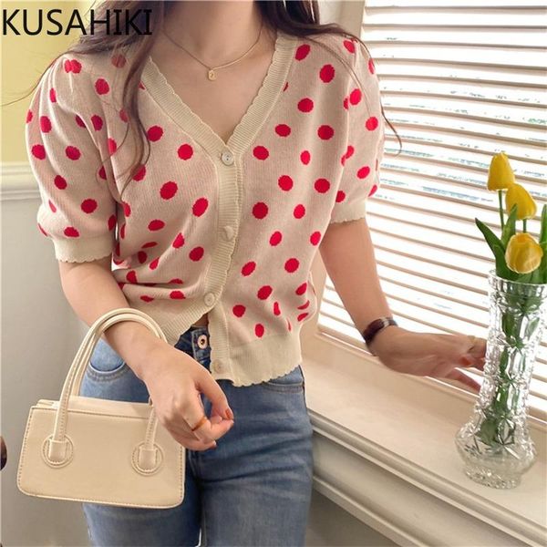 women's knits & tees kusahiki korean hit color dot jacquard knitted cardigan chic puff sleeve v-neck knitwear 2021 fashion 6l165, White
women's knits & tees kusahiki korean hit color dot jacquard knitted cardigan chic puff sleeve v-neck knitwear 2021 fashion 6l165, White