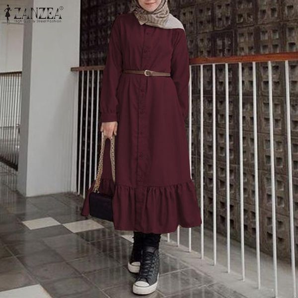 casual dresses muslim abaya dress 2022 women lapel neck solid ruffles hem sundress kaftan femme robe long sleeve vestidos, Black;gray
casual dresses muslim abaya dress 2022 women lapel neck solid ruffles hem sundress kaftan femme robe long sleeve vestidos, Black;gray