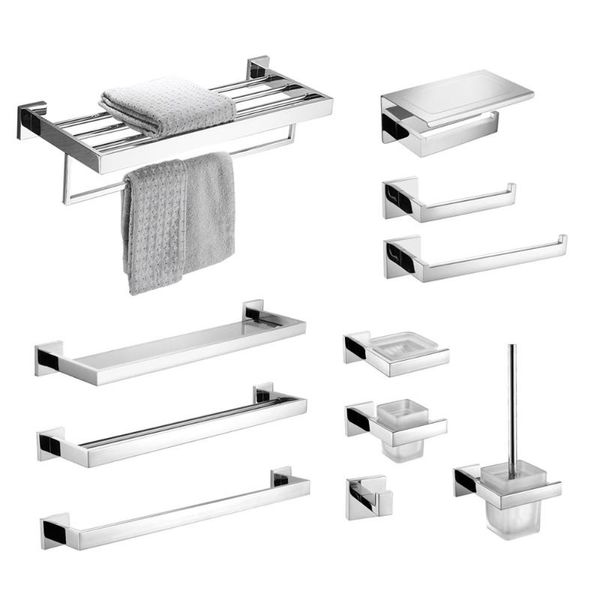 stainless steel bathroom hardware set mirror chrome polished towel rack toilet paper holder bar hook accessories bath accessory
stainless steel bathroom hardware set mirror chrome polished towel rack toilet paper holder bar hook accessories bath accessory