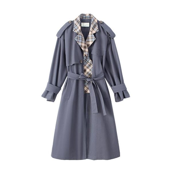 women's trench coats coat for women autumn fashion splice plaid loose bandage long windbreaker female elegant korean overcoat spring f2, Tan;black
women's trench coats coat for women autumn fashion splice plaid loose bandage long windbreaker female elegant korean overcoat spring f2, Tan;black