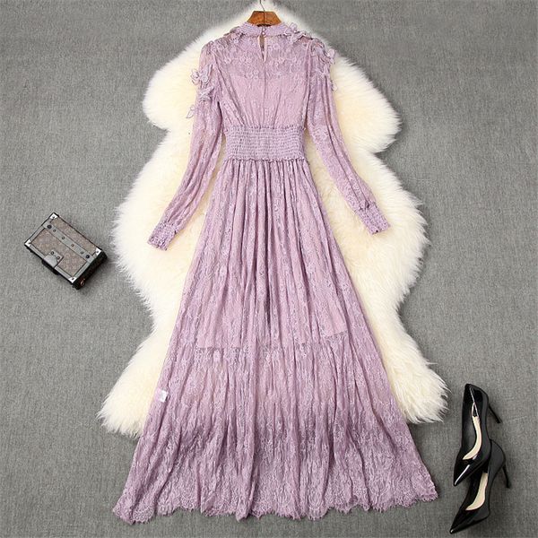 spring designer runway elegant woman butterfly embroidered elastic waist party dress in purple lace, Black;gray
spring designer runway elegant woman butterfly embroidered elastic waist party dress in purple lace, Black;gray