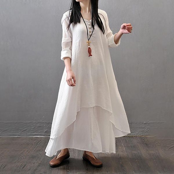 casual dresses 2021 spring boho dress women v neck peasant ethnic cotton linen maxi long sleeve button irregular, Black;gray
casual dresses 2021 spring boho dress women v neck peasant ethnic cotton linen maxi long sleeve button irregular, Black;gray