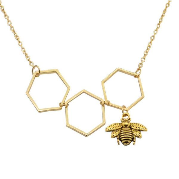 style pendant creative fashion simple hexagonal honeycomb small bee necklace necklaces, Silver
style pendant creative fashion simple hexagonal honeycomb small bee necklace necklaces, Silver