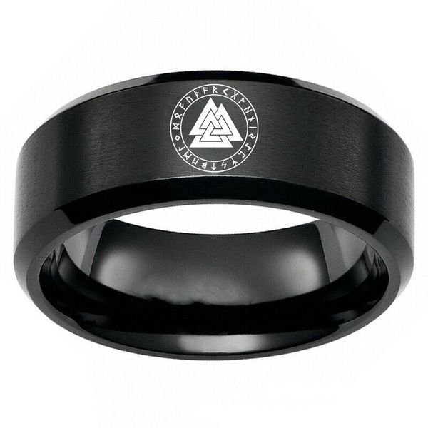 8mm ancient letters viking odin symbol mens ring stainless steel band size 6-13, Silver
8mm ancient letters viking odin symbol mens ring stainless steel band size 6-13, Silver