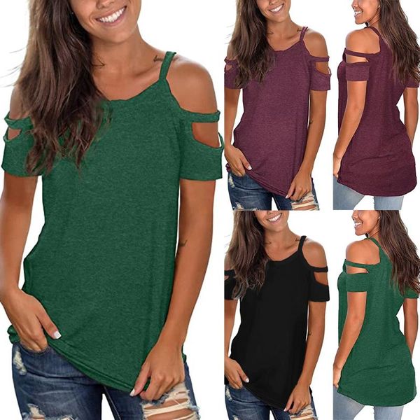 women's t-shirt female basic short sleeve round neck solid color simple summer off shoulder fashion tee shirt women clothing, White
women's t-shirt female basic short sleeve round neck solid color simple summer off shoulder fashion tee shirt women clothing, White