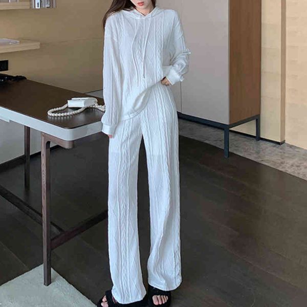 women's two piece pants solid color casual outfits loose knitted long sleeve hooded + wide leg fashion autumn tw, White
women's two piece pants solid color casual outfits loose knitted long sleeve hooded + wide leg fashion autumn tw, White