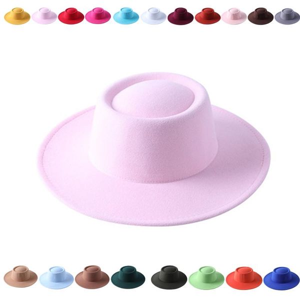 wide brim hats color dome men's women's jazz autumn and winter fedora wool felt 2021, Blue;gray
wide brim hats color dome men's women's jazz autumn and winter fedora wool felt 2021, Blue;gray