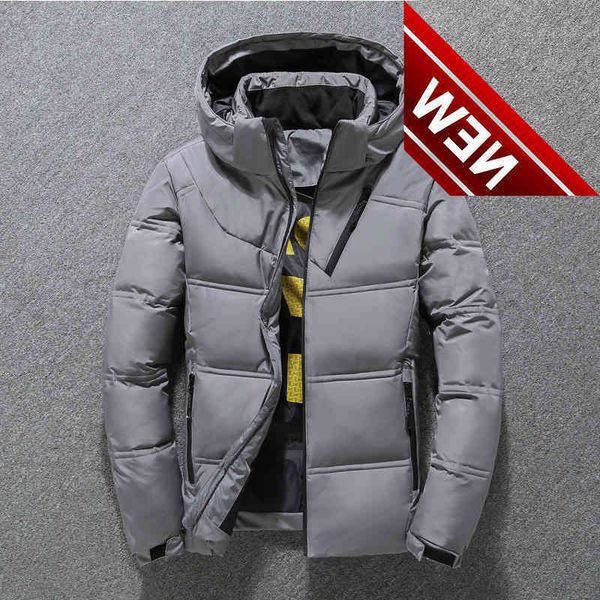 winter men's down jacket short hooded white warm youth coat outdoor sportswear leisure, Black
winter men's down jacket short hooded white warm youth coat outdoor sportswear leisure, Black