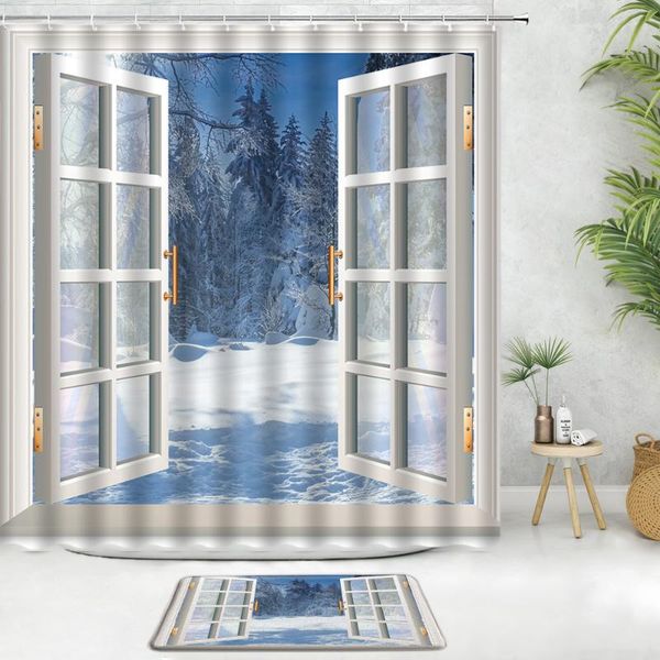 shower curtains 3d window winter scenery curtain with bath mat white snowland forest home decoration bathroom non-slip carpet flannel rug
shower curtains 3d window winter scenery curtain with bath mat white snowland forest home decoration bathroom non-slip carpet flannel rug